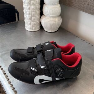 Peloton Black and Red Cycling Shoes